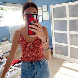 Orange floral princess polly tank top